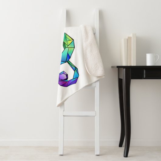 Muzikale sleutel in regenboogkleurige vioolsleutel sherpa deken (In situ)