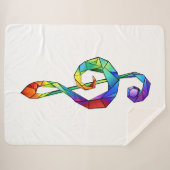 Muzikale sleutel in regenboogkleurige vioolsleutel sherpa deken (Voorkant (horizontaal))