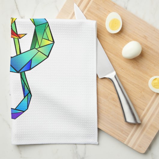 Muzikale sleutel in regenboogkleurige vioolsleutel theedoek (Quarter Fold)