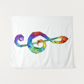 Muzikale sleutel in regenboogkleurige vioolsleutel wandkleed (Voorkant (horizontaal))