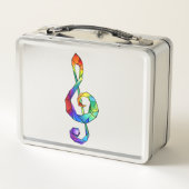 Muzikale sleutel in regenboogtrompetghoofdsleutel (Achterkant)