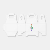 Muzikale sleutel in regenboogtrompetghoofdsleutel bedankdoosjes (Uitgevouwen)