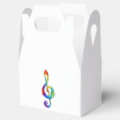 Muzikale sleutel in regenboogtrompetghoofdsleutel bedankdoosjes (Geopend)