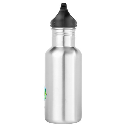 Muzikale sleutel in regenboogtrompetgiga waterfles  (Rechts)