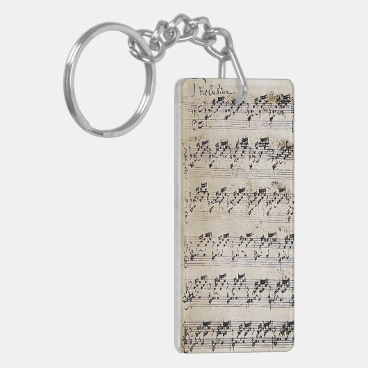 Muzikale sleutelhanger — handtekening van Bach (Voorkant Links)