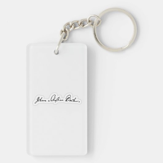 Muzikale sleutelhanger — handtekening van Bach (achterkant)