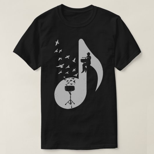 Muzikale snaredrum t-shirt (Design voorkant)