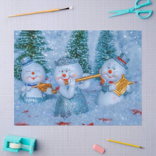 Muzikale Sneeuw Mensen Tissue Papier (Craft)