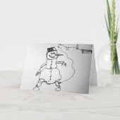 Muzikale Sneeuwman Kunstprint Kaart (Voorkant)