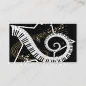 Muzikale Ster gouden noten Muziek Visitekaartje (Achterkant)