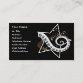 Muzikale Ster gouden noten Muziek Visitekaartje (Voorkant)