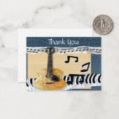 Muzikale stijl dank je wel kaart notitiekaartje (Voorkant / Achterkant in situ)