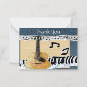 Muzikale stijl dank je wel kaart notitiekaartje (Voorkant)