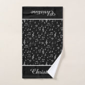 muzikale symbolen gepersonaliseerd bad handdoek (Handdoek)