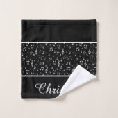 muzikale symbolen gepersonaliseerd bad handdoek (Wasdoekje)