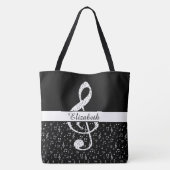 muzikale symbolen gepersonaliseerd tote bag (Achterkant)