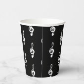 Muzikale Symbool Treble Clef Eenvoudig Zwart Wit Papieren Bekers (Rechts)