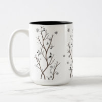 Muzikale takken en sneeuwvlokken tweetonige Mok
