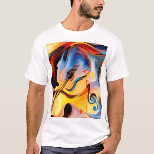 Muzikale thema kunst t-shirt (Voorkant)