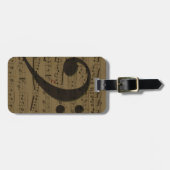 Muzikale Treble Clef Bladmuziek Classic Bagagelabel (Voorkant horizontaal)