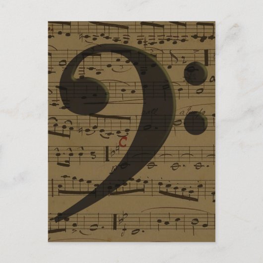 Muzikale Treble Clef Bladmuziek Classic Briefkaart (Voorkant)