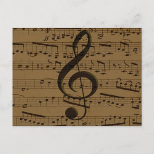 Muzikale Treble Clef Bladmuziek Classic Briefkaart