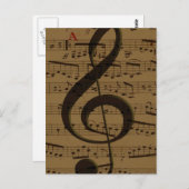 Muzikale Treble Clef Bladmuziek Classic Briefkaart (Voorkant / Achterkant)