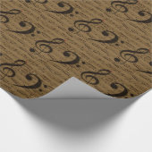 Muzikale Treble Clef Bladmuziek Classic Cadeaupapier (Hoek)