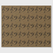 Muzikale Treble Clef Bladmuziek Classic Cadeaupapier (Vlak)