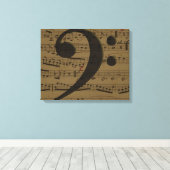 Muzikale Treble Clef Bladmuziek Classic Canvas Afdruk (Insitu (Houten vloer))