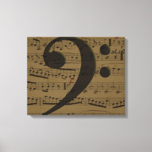 Muzikale Treble Clef Bladmuziek Classic Canvas Afdruk