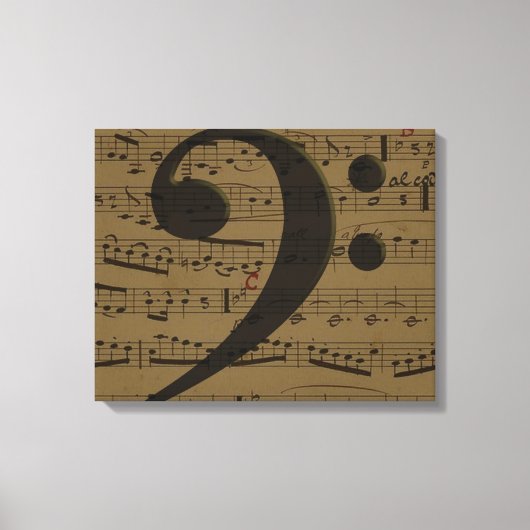 Muzikale Treble Clef Bladmuziek Classic Canvas Afdruk (Voorkant)