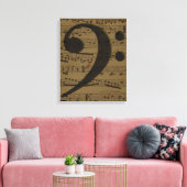 Muzikale Treble Clef Bladmuziek Classic Canvas Afdruk (Insitu (Woonkamer))