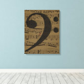 Muzikale Treble Clef Bladmuziek Classic Canvas Afdruk (Insitu (Houten vloer))
