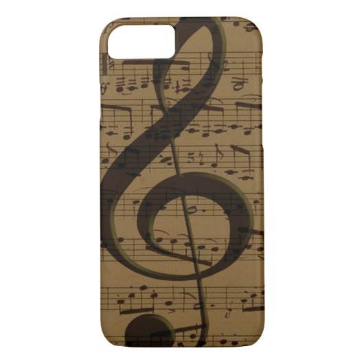 Muzikale Treble Clef Bladmuziek Classic Case-Mate iPhone Case (Achterkant)