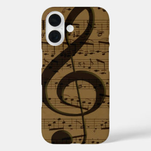 Muzikale Treble Clef Bladmuziek Classic iPhone 16 Hoesje