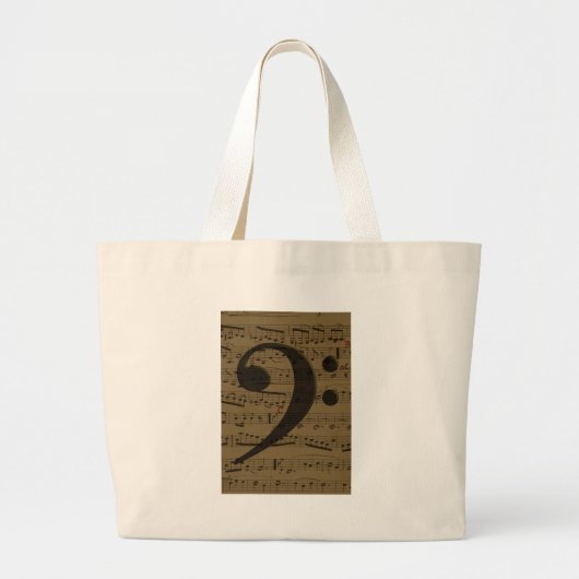 Muzikale Treble Clef Bladmuziek Classic Grote Tote Bag (Voorkant)