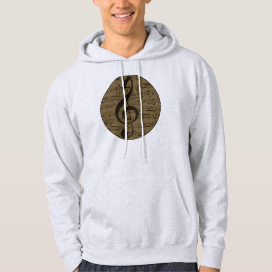 Muzikale Treble Clef Bladmuziek Classic Hoodie (Voorkant)