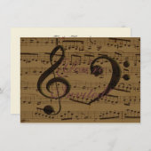 Muzikale Treble Clef Bladmuziek Classic Kaart (Voorkant / Achterkant)