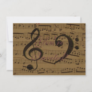 Muzikale Treble Clef Bladmuziek Classic Kaart