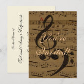 Muzikale Treble Clef Bladmuziek Classic Kaart (Voorkant / Achterkant)