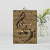 Muzikale Treble Clef Bladmuziek Classic Kaart (Staand voorkant)