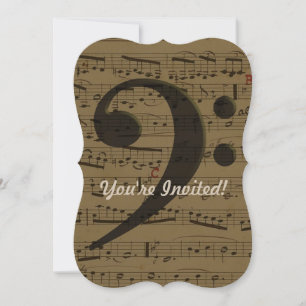 Muzikale Treble Clef Bladmuziek Classic Kaart