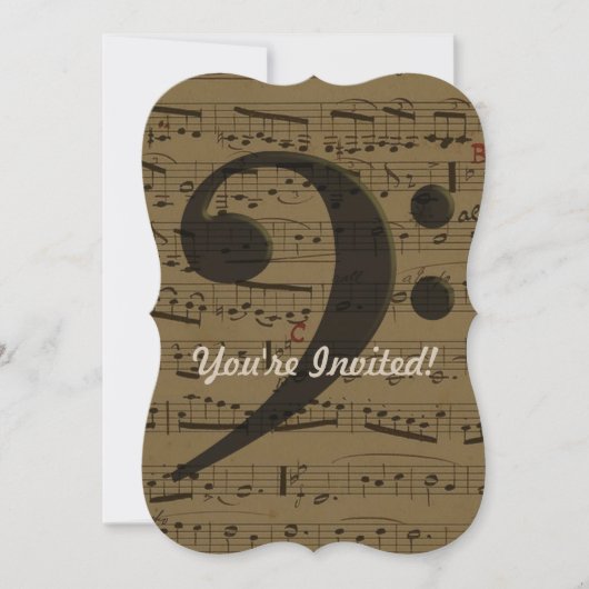 Muzikale Treble Clef Bladmuziek Classic Kaart (Voorkant)