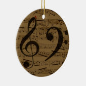 Muzikale Treble Clef Bladmuziek Classic Keramisch Ornament (Rechts)