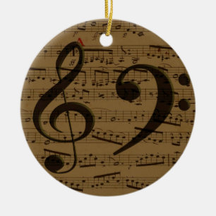 Muzikale Treble Clef Bladmuziek Classic Keramisch Ornament