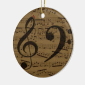 Muzikale Treble Clef Bladmuziek Classic Keramisch Ornament (Links)