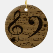 Muzikale Treble Clef Bladmuziek Classic Keramisch Ornament (Achterkant)