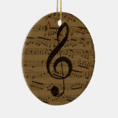 Muzikale Treble Clef Bladmuziek Classic Keramisch Ornament (Rechts)