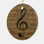 Muzikale Treble Clef Bladmuziek Classic Keramisch Ornament (Links)